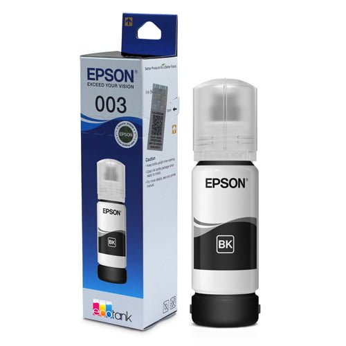 Epson's Black Ink Bottle (C13T00V198) ensures deep, rich prints. Designed for compatibility with L-series printers, providing cost-effective quality at 9 paise per page.