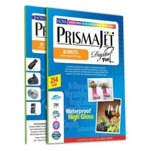 Nova Prismajet Digital Plus A4 photo paper: 254gsm, pack of 20 sheets for inkjet printing.