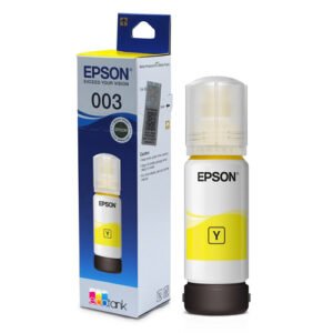 yellow-ink-bottle-003 Epson's Yellow Ink Bottle (C13T00V498) ensures vibrant prints. Its user-friendly bottle design allows mess-free refills. Compatible with EcoTank L3110 and L3150 printers.