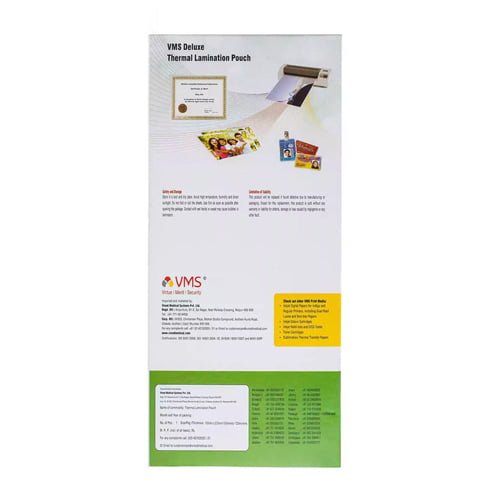 Get 100 sheets of VMS Deluxe 125Micron 100mm x 230mm Laminating Pouches for premium document protection. Crystal-clear, waterproof, and compatible with all lamination machines, ensuring long-lasting safeguarding for your important documents.