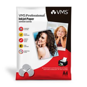 VMS Professional Self-Adhesive Photo Paper for high-quality prints, vibrant colours, instant drying, and versatile use in creative projects.
