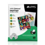 VMS Deluxe 4x6 Photo Paper, glossy finish, ideal for vibrant prints, high-quality, photo-friendly sheets.