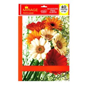 Mirage Photo Album for 40 photos (4 x 6 inches), eco-friendly, moisture-free PP slip-in pockets.