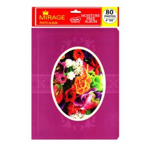 Mirage Photo Album for 80 photos (4 x 6 inches), eco-friendly, moisture-free PP slip-in pockets.