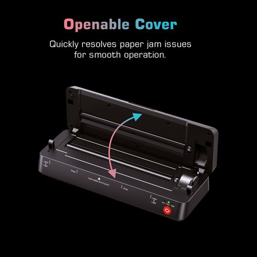 Openable cover prevents paper jams.