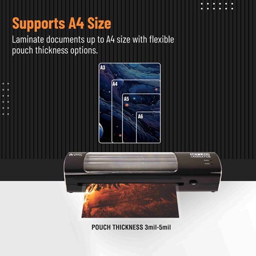 VMSskylam_3 Supports A4 size pouch thickness.