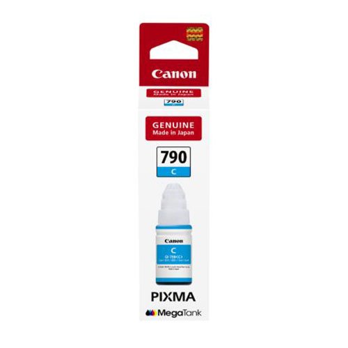 Genuine Canon GI-790 Cyan ink for high-resolution photo printing.