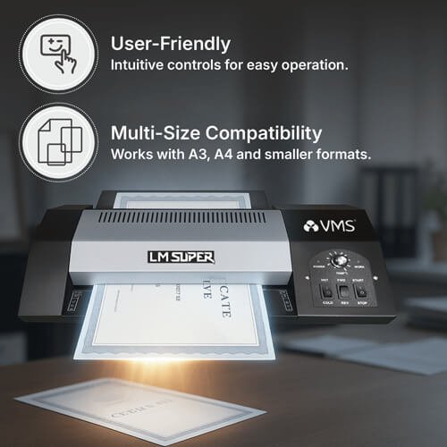 VMS Professional LM Super Heavy Duty Lamination / Laminating Machine Hot & Cold A3 Laminator
