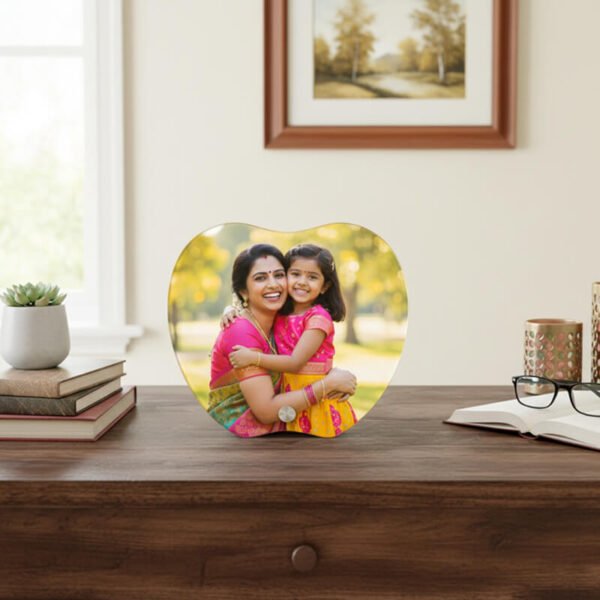 Personalized Glass Desktop Photo Frames - Heart