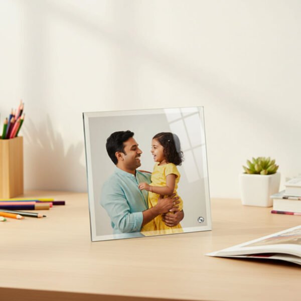Personalized Glass Desktop Photo Frames - Square