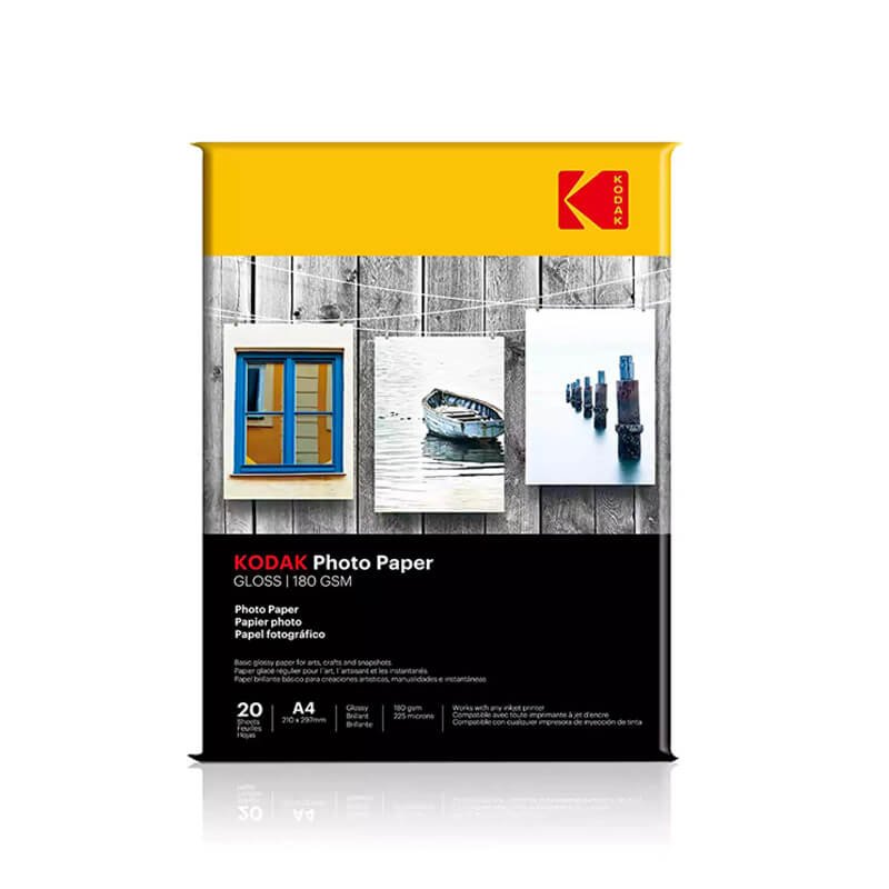Goss Paper Kodak Gloss Photo Paper A4 - 180 GSM (20 Sheets) - Punjab Print Plus