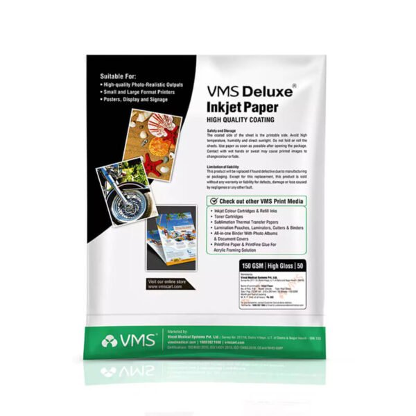 VMS-Deluxe-150GSM-A4-Glossy-Photo-Paper-50Sheets-2 VMS Deluxe Photo Paper A4 - 150 GSM (50 Sheets)