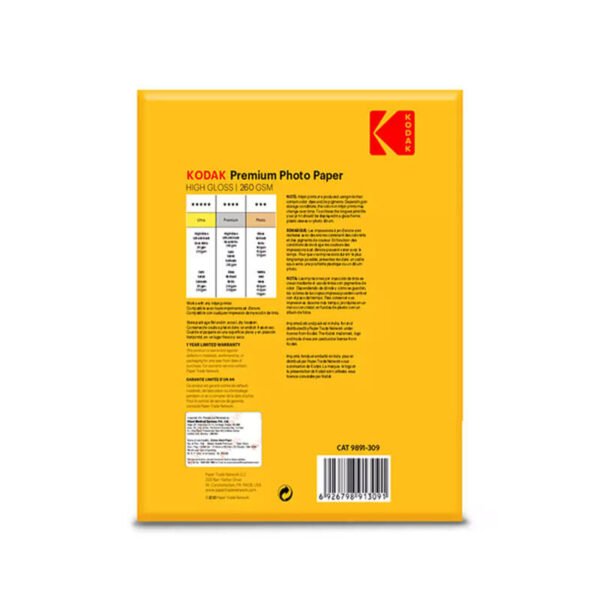 Kodak-Premium-260GSM-A4-High-Gloss-2 Kodak Premium High Gloss Photo Paper A4 - 260 GSM (20 Sheets)