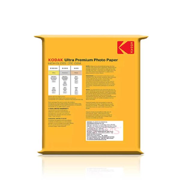 Kodak-Ultra-Premium-270GSM-4R-High-Gloss-2 Kodak Ultra Premium High Gloss Photo Paper 4 x 6 - 270 GSM (100 Sheets)