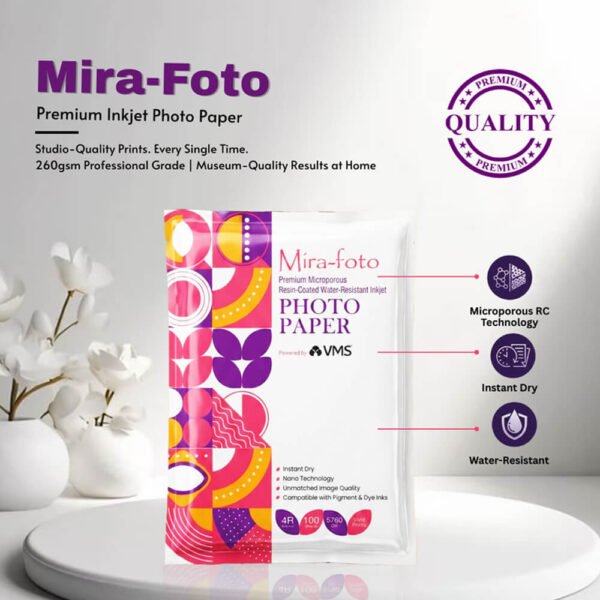 Mira~foto Premium Microporous RC Photo Paper 4 x 6 - 240 GSM (100 Sheets)
