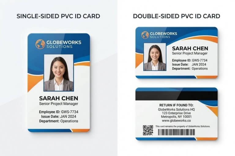 Choosing Single Sided or Double Sided PVC Cards